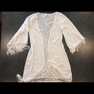 PilyQ - White fringe beach cover up